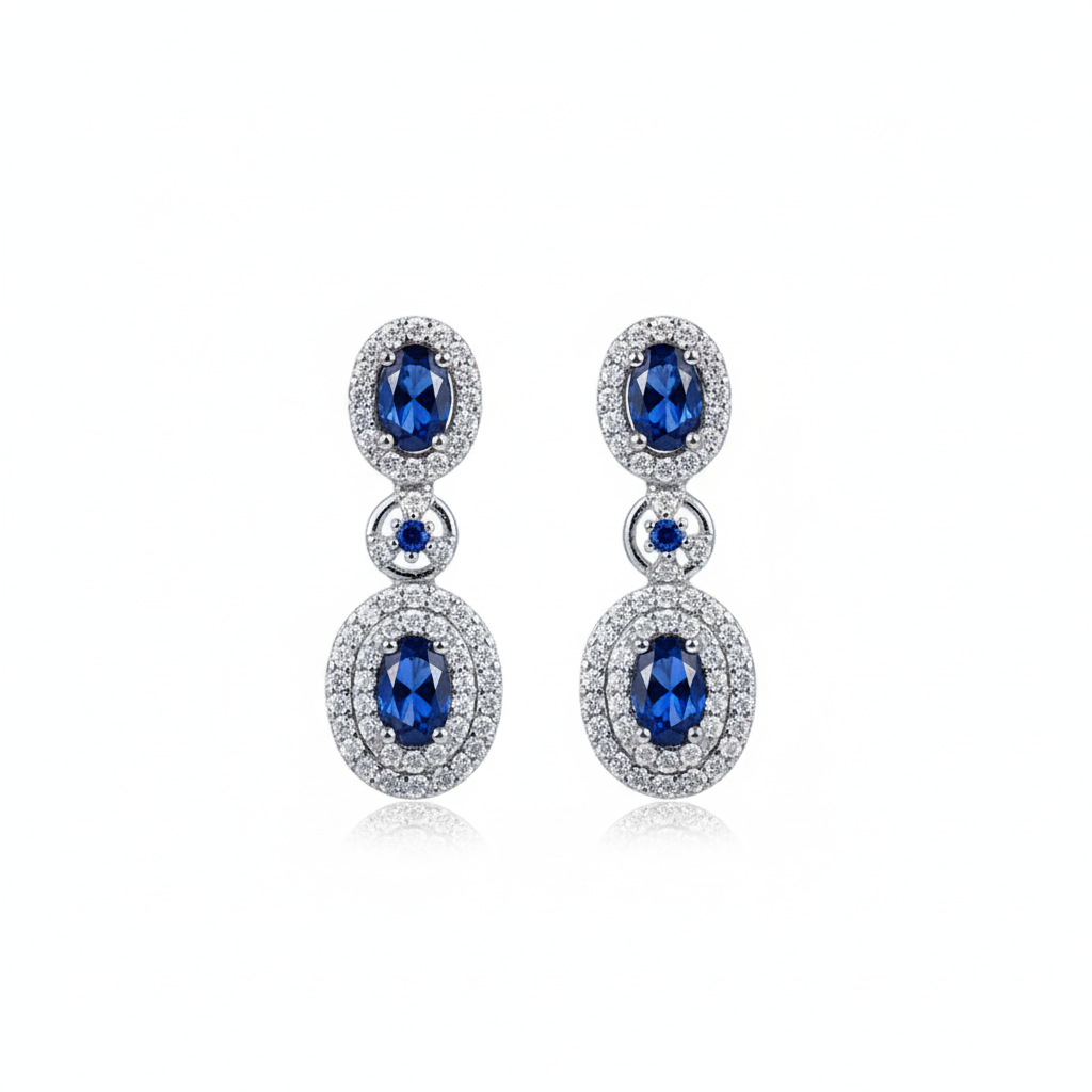 Sapphire Cascade Drop Earrings
