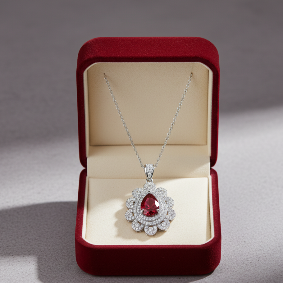 Ruby Blossom Pendant