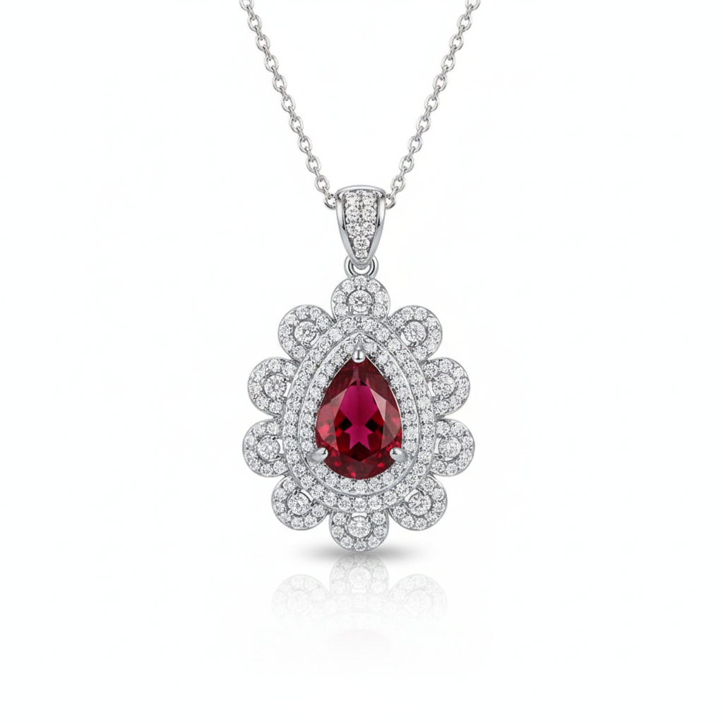 Ruby Blossom Pendant