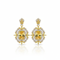 Citrine Starburst Drop Earrings