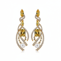 Citrine Swirl Drop Earrings