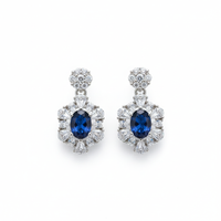 Sapphire Floral Drop Earrings