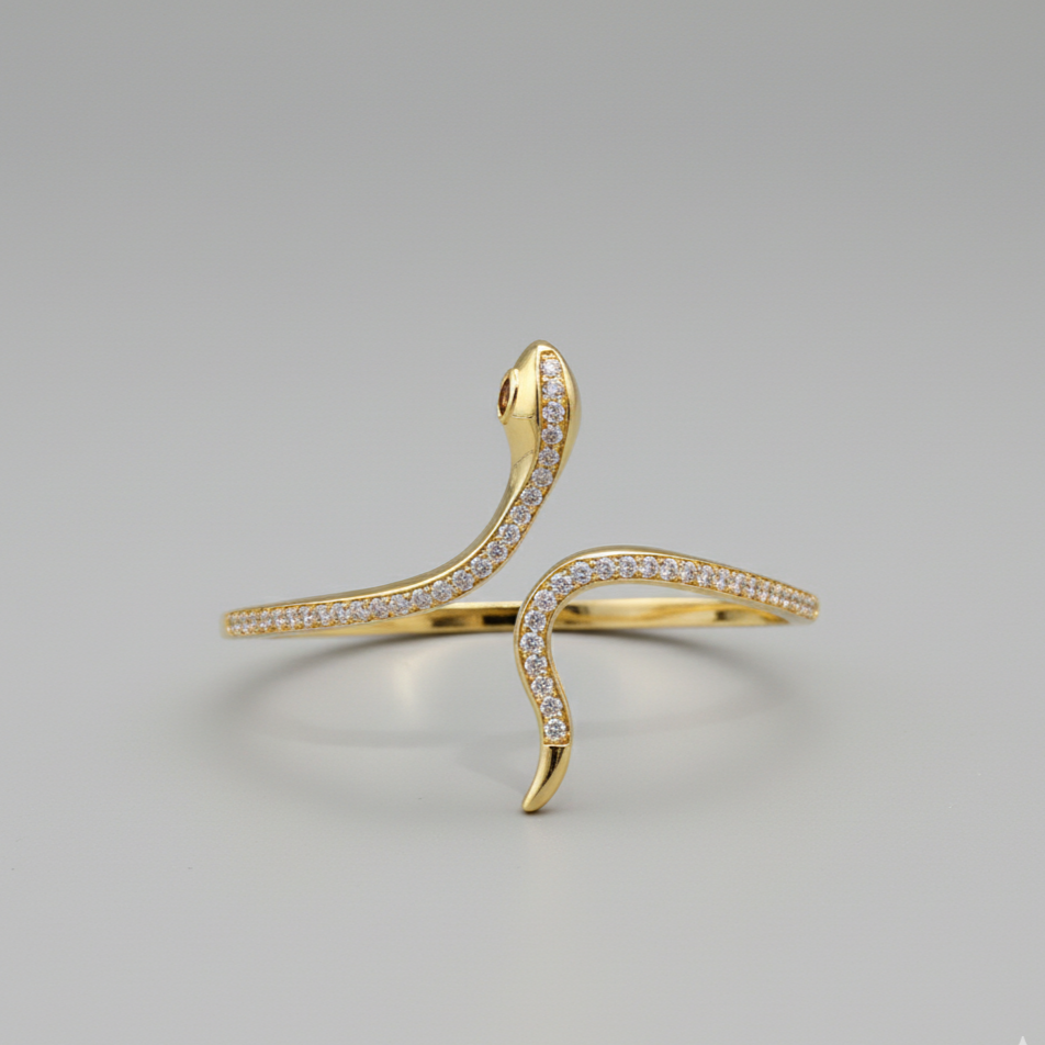 Diamond Snake Coil Bracelet