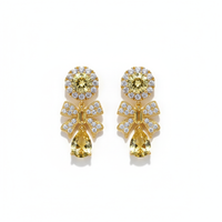 Citrine Bow Drop Earrings