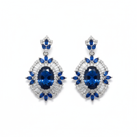 Sapphire Blossom Drop Earrings