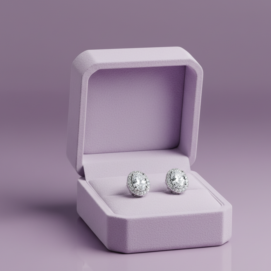 Diamond Glow Stud Earrings