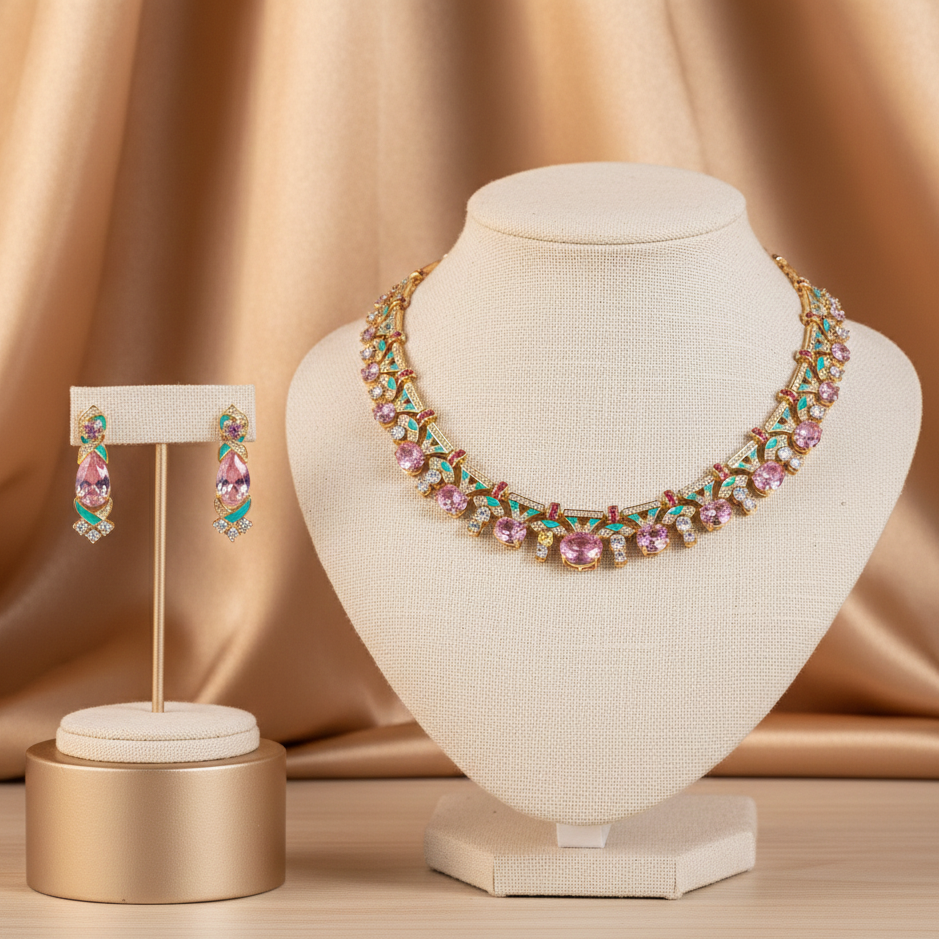 Rosewater Lotus Rose-Gold Jewelry Set