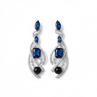 Sapphire Swirl Drop Earrings