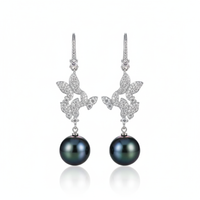 Midnight Butterfly Drop Earrings