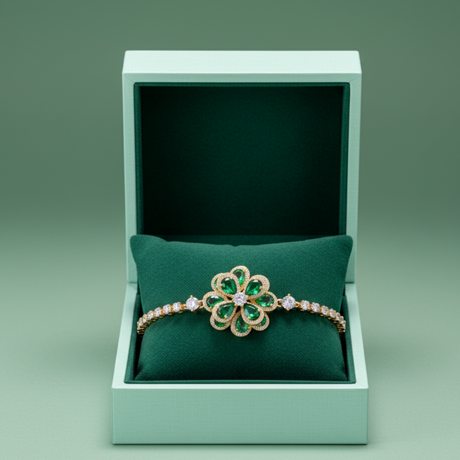 Emerald Petal Bracelet