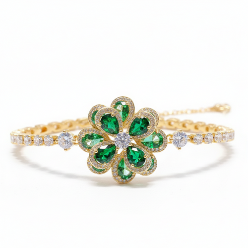 Emerald Petal Bracelet