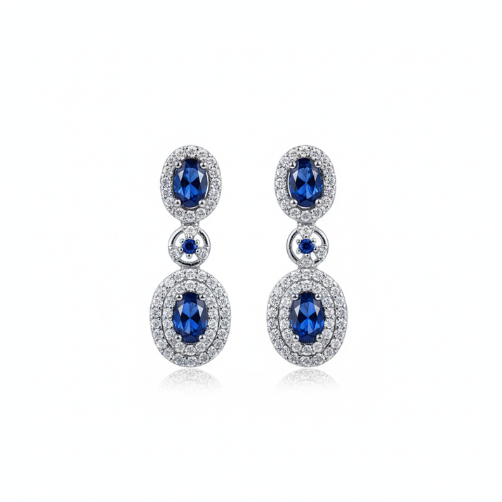 Sapphire Cascade Drop Earrings