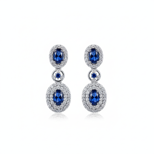 Sapphire Cascade Drop Earrings