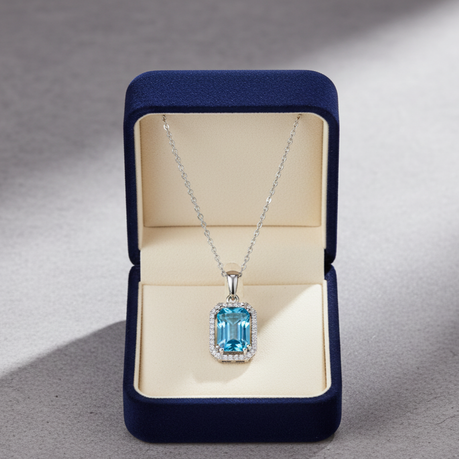 Skyward Blue Gem Pendant