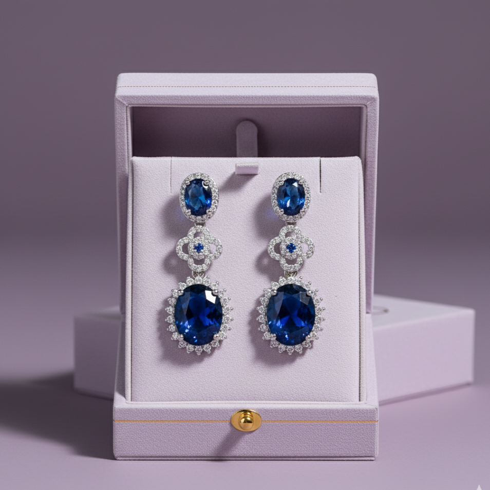 Sapphire Chandelier Drop Earrings