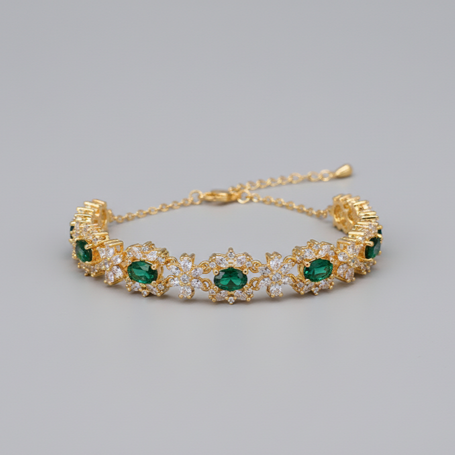 Emerald Flourish Bracelet
