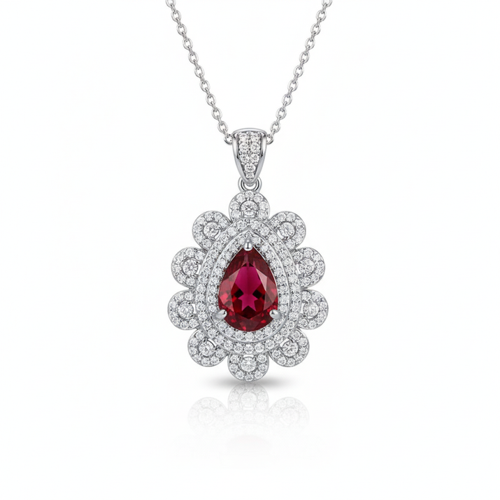 Ruby Blossom Pendant