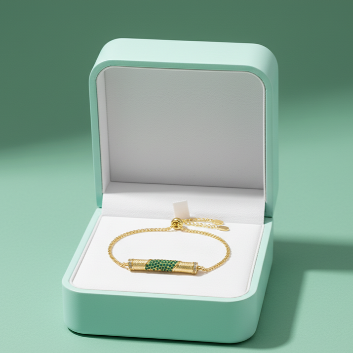 Golden Emerald Grace Bracelet