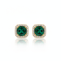 Emerald Square Stud Earrings
