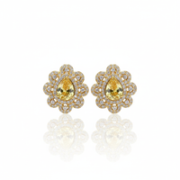 Citrine Floral Stud Earrings