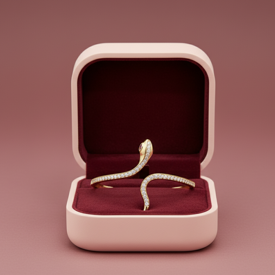 Diamond Snake Coil Bracelet