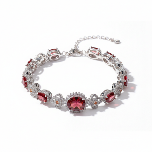 Ruby Silver Glow Bracelet