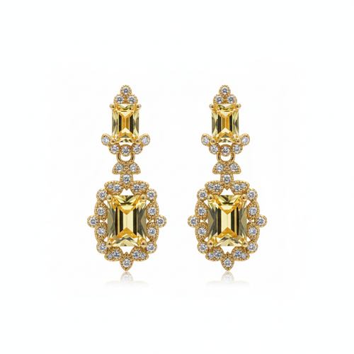 Citrine Tiered Drop Earrings