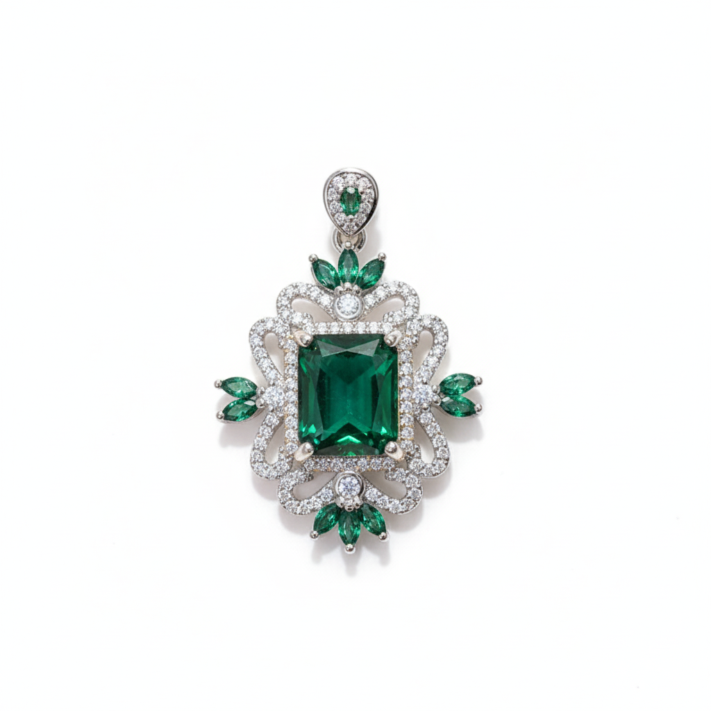 Emerald Flourish Pendant
