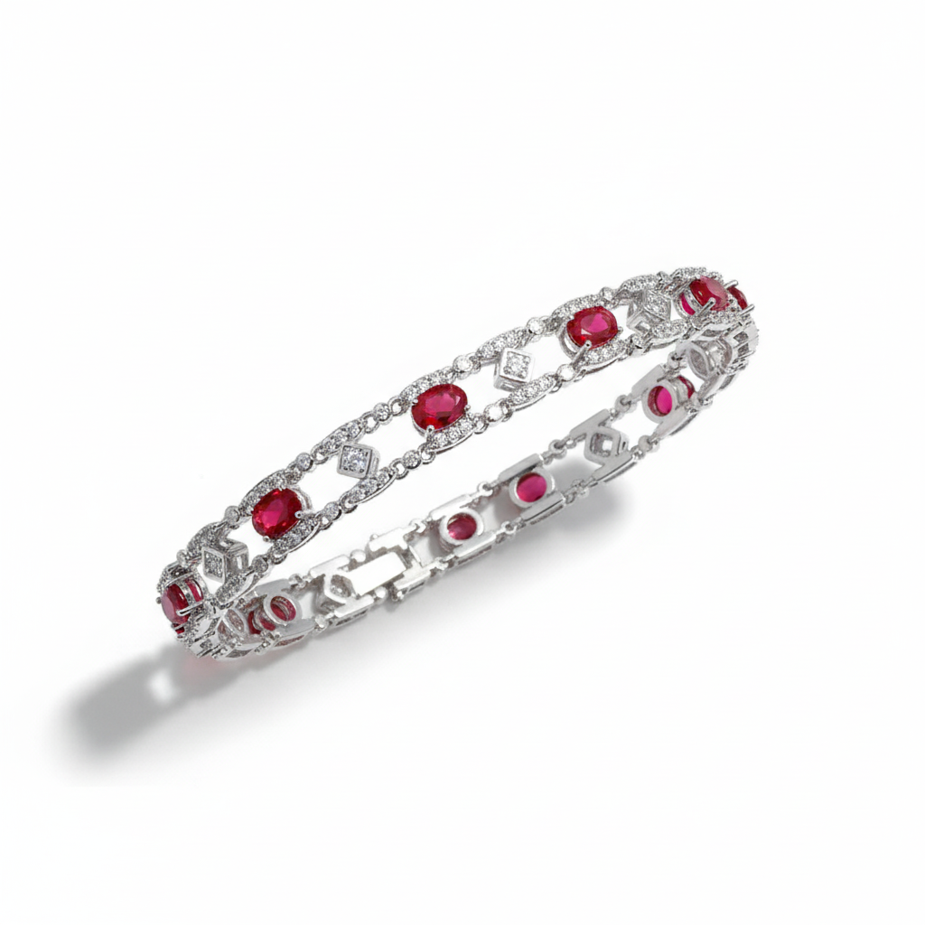 Ruby Sparkle Thread Bracelet
