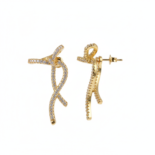 Diamond Twist Stud Earrings