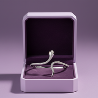 Diamond Snake Coil Bracelet (Silver)
