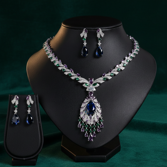 Midnight Peacock Jewelry Set