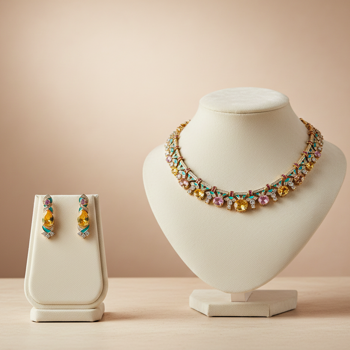 Enchanted Garden Rose-Gold Jewelry Set