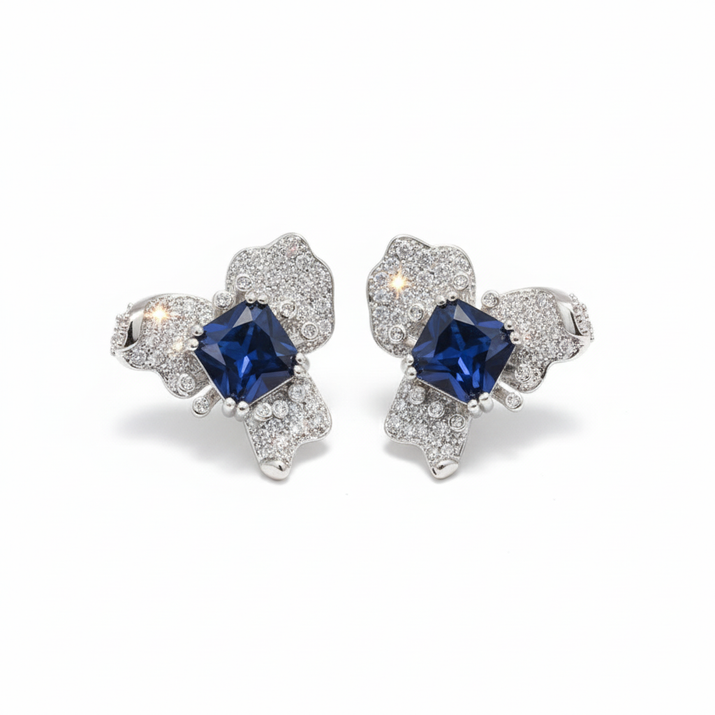 Sapphire Butterfly Stud Earrings