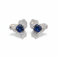Sapphire Butterfly Stud Earrings