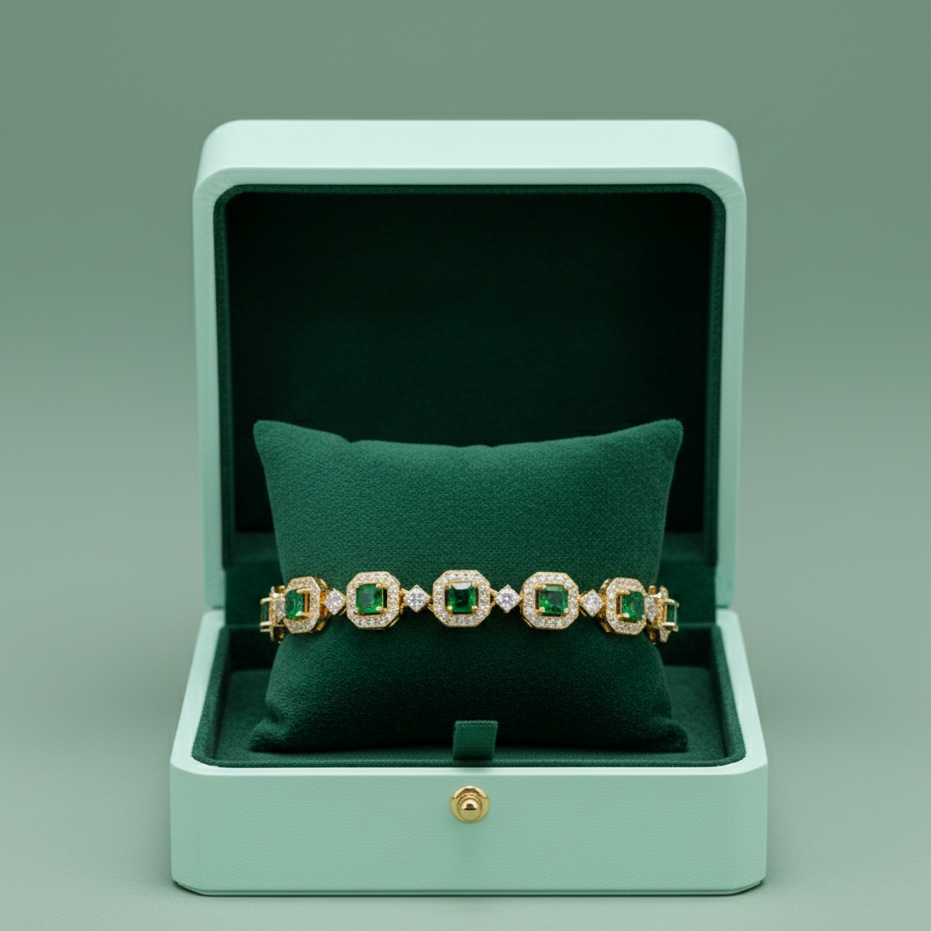 Emerald Lattice Bracelet