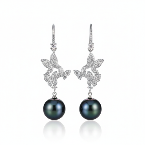 Midnight Butterfly Drop Earrings