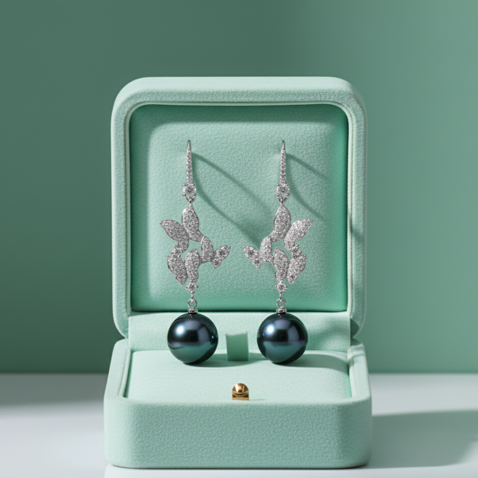 Midnight Butterfly Drop Earrings