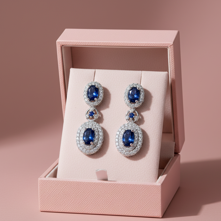 Sapphire Cascade Drop Earrings